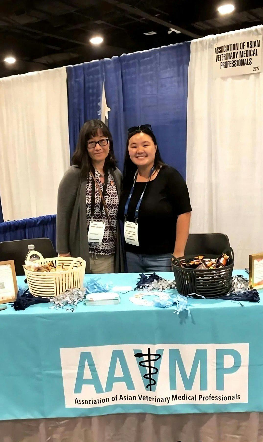 Kaori Sakamoto, current president of AAVMP (left) and Christa Lam (right) digital communications director.